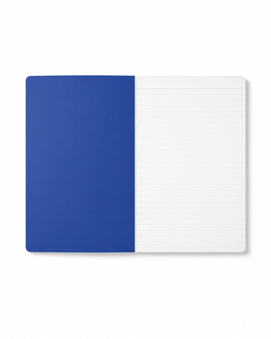 Inside pages of the Lucky Tiles soft cover journal showing lined paper and flexible soft cover construction