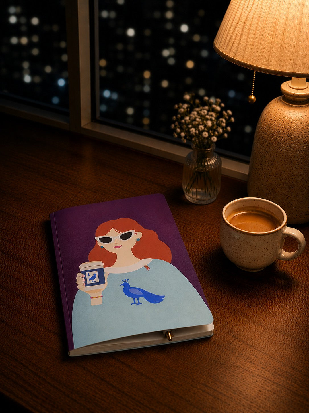 Before the Game Journal displayed on a desk beside a coffee cup under warm lamp light in a cozy evening workspace