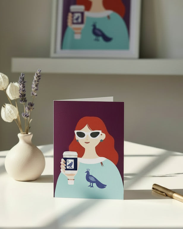 Before the Game greeting card displayed on a shelf with decorative accessories