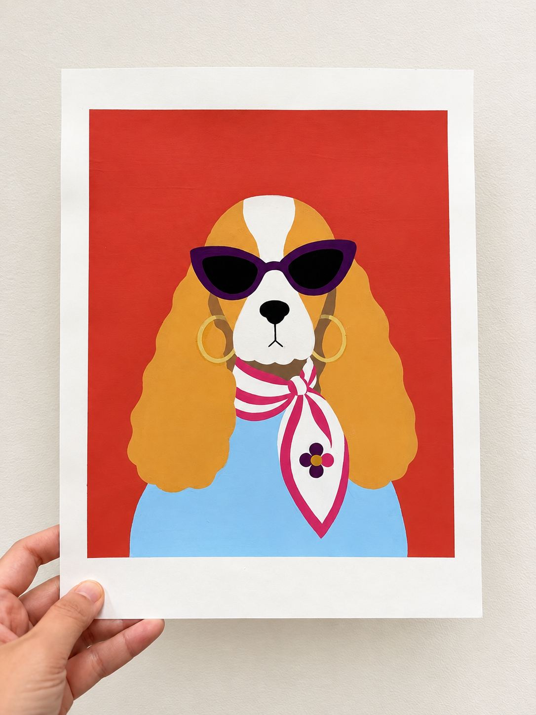 Scarf & Swagger— Original Gouache Painting